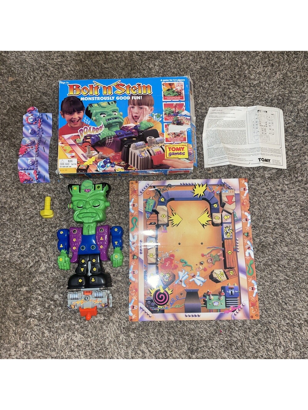 Bolt N Stein Electronic Frankenstein Board Game Tomy 1994 Rare For Parts Only